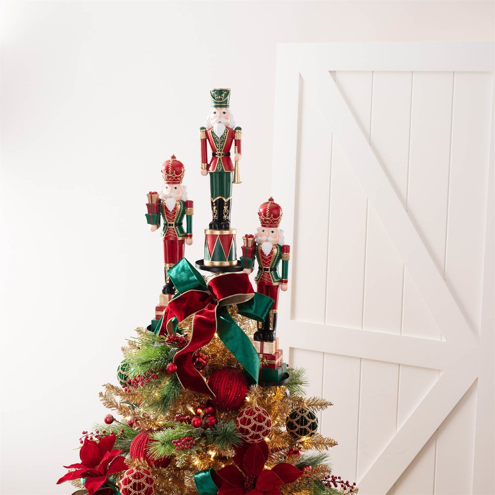 Metal Triple Tree Topper Platform 36"H Shatterproof Iron Tree Topper HomeRoots