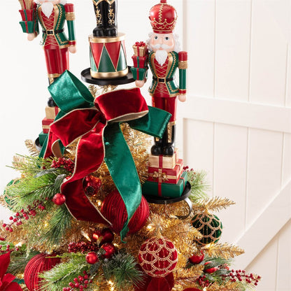 Metal Triple Tree Topper Platform 36"H Shatterproof Iron Tree Topper HomeRoots