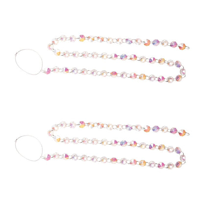 Set of Two White Blue And Pink Glass Picks HomeRoots