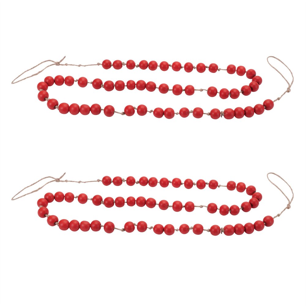 Set of Two Red And Beige Shatterproof Wood Picks HomeRoots