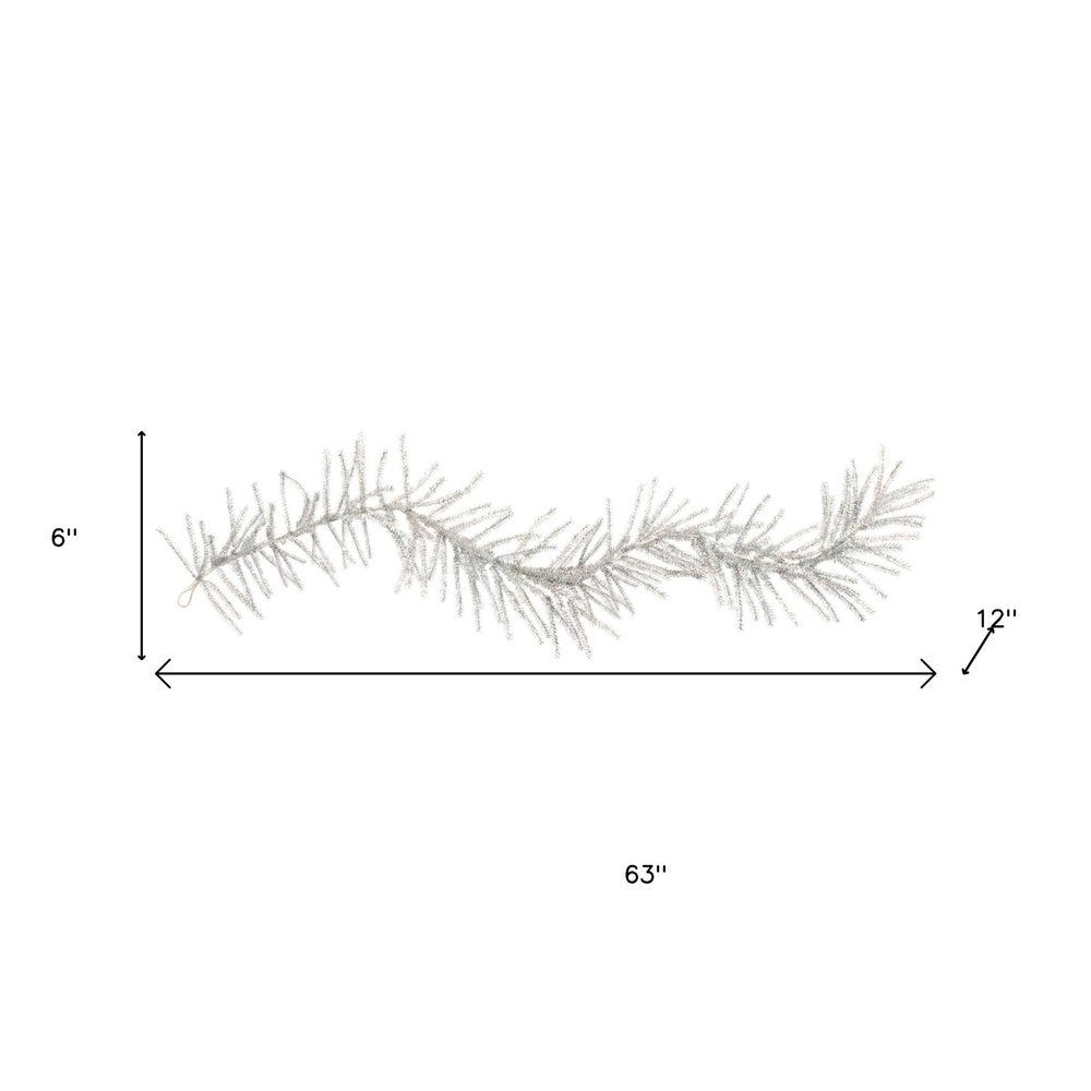 Tinsel Pine Garland 5'L Shatterproof Pick HomeRoots