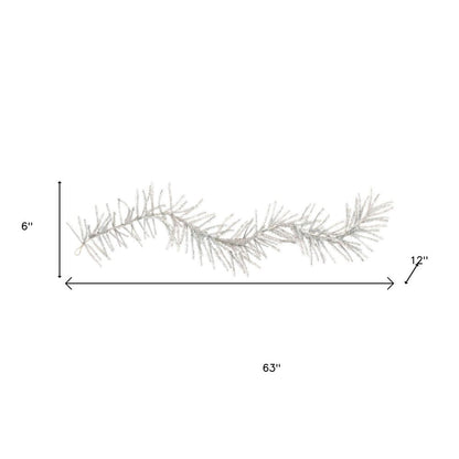 Tinsel Pine Garland 5'L Shatterproof Pick HomeRoots