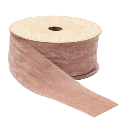 Raw Edge Velvet Ribbon 2" x 10 Yds. Shatterproof Rayon Ribbon HomeRoots