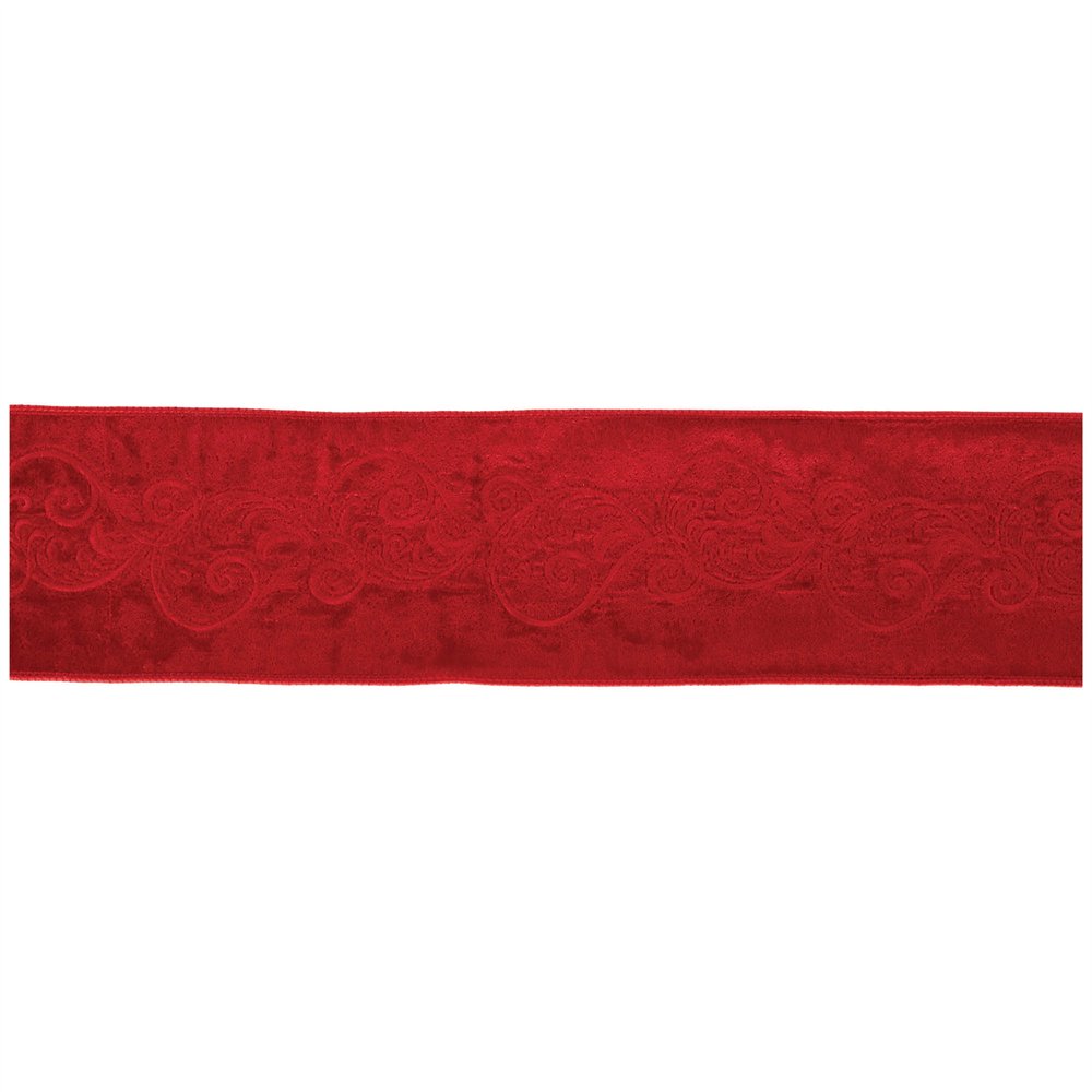 Ornate Embroidered Wired Ribbon 4" x 5 Yds. Shatterproof Ribbon HomeRoots