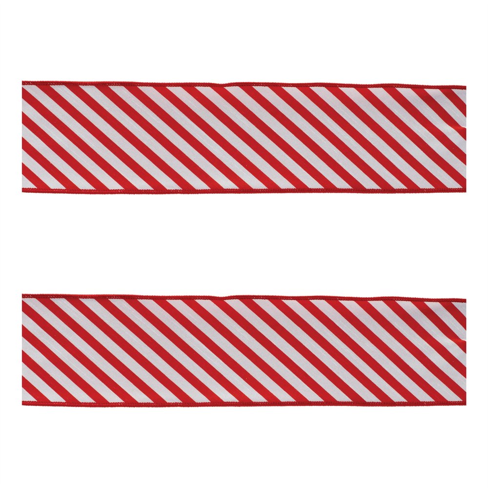 Set of Two Red And White Shatterproof Ribbons HomeRoots