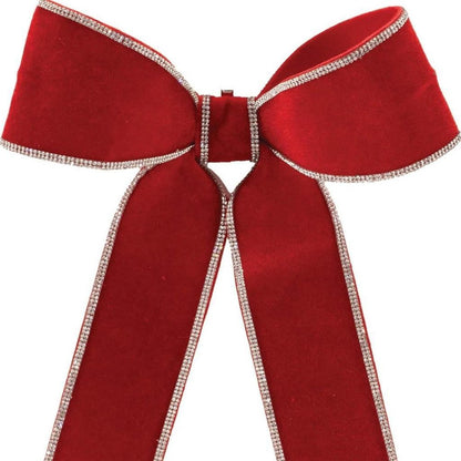 Set of Two Red And Silver Shatterproof Bows HomeRoots