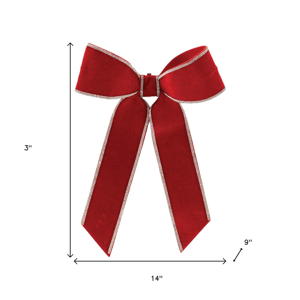 Set of Two Red And Silver Shatterproof Bows HomeRoots