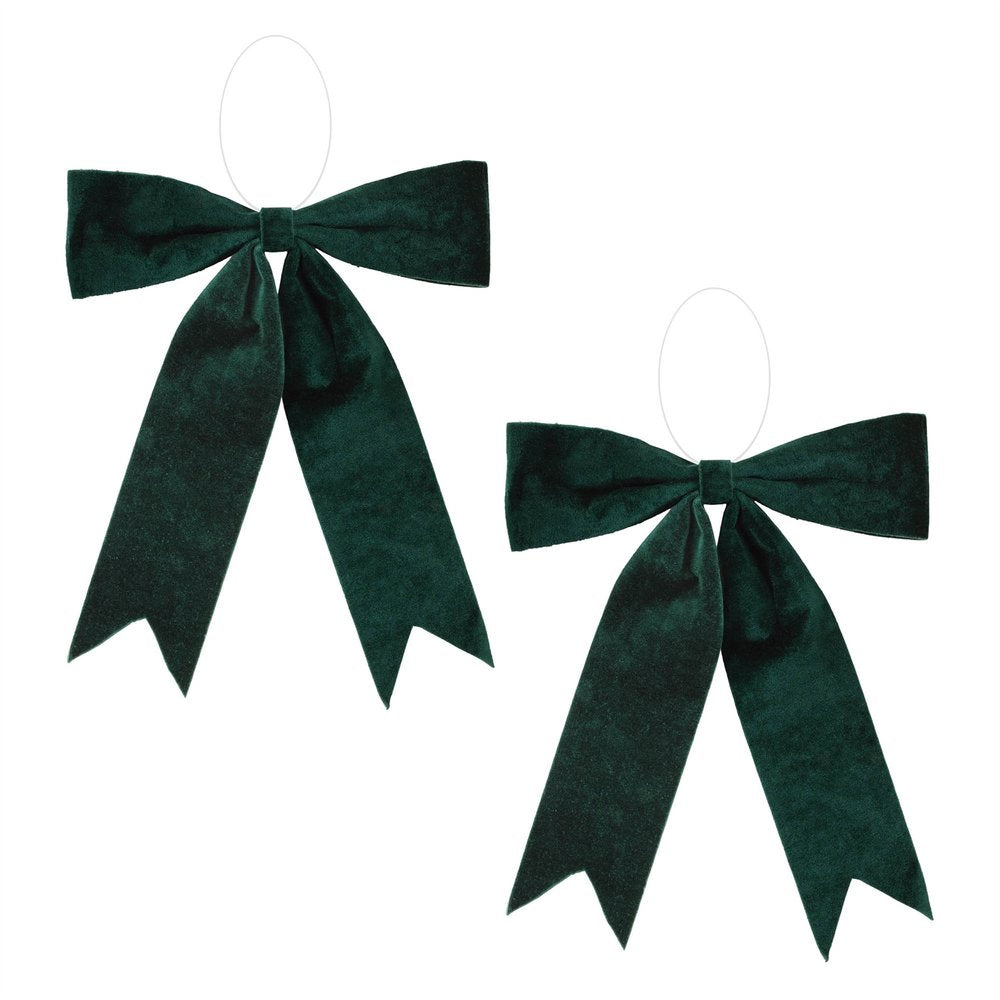Set of Two Green Shatterproof Bows HomeRoots