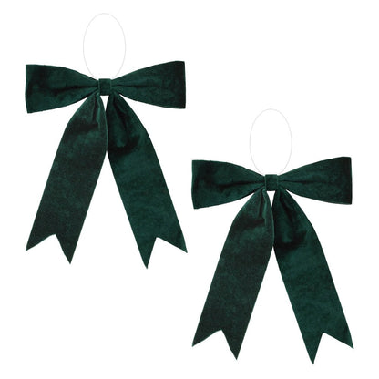 Set of Two Green Shatterproof Bows HomeRoots