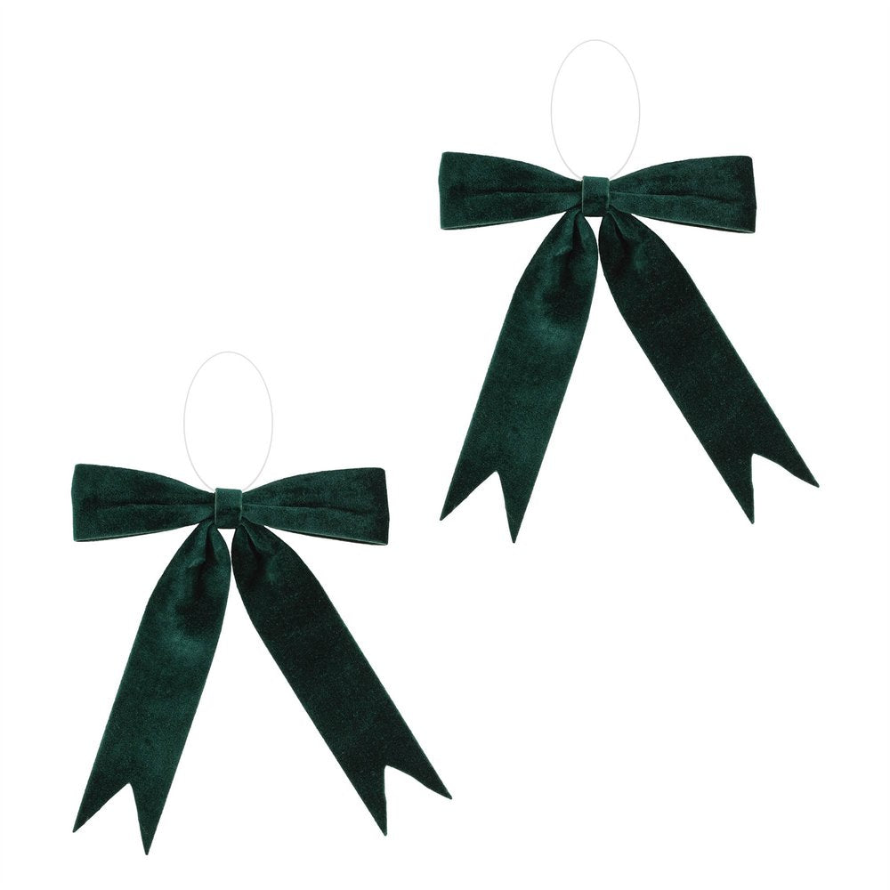 Set of Two Green Shatterproof Bows HomeRoots