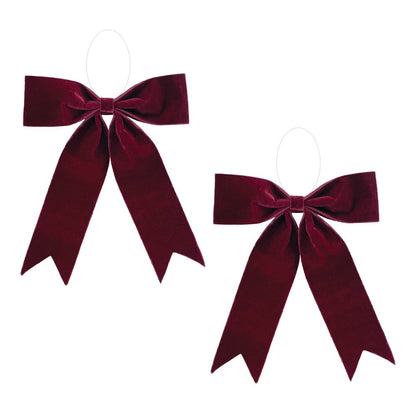 Set of Two Red Shatterproof Bows HomeRoots