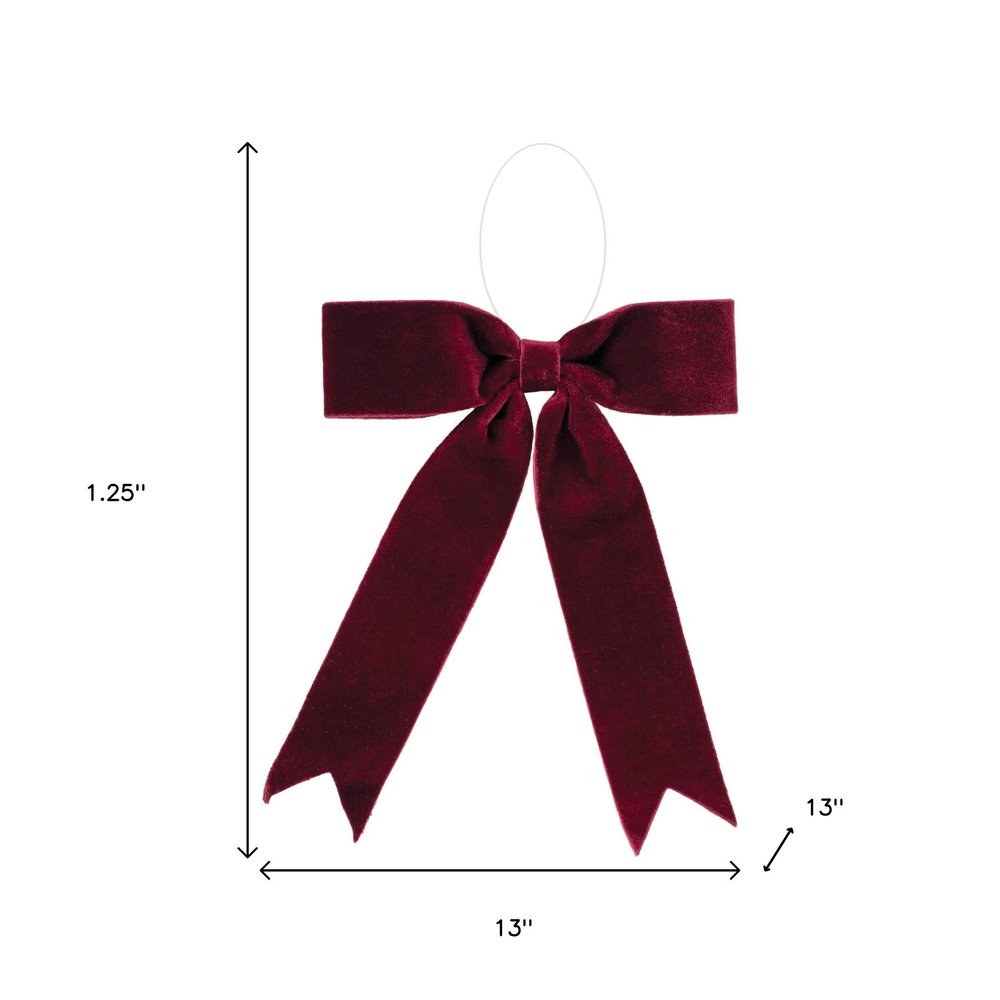 Set of Two Red Shatterproof Bows HomeRoots