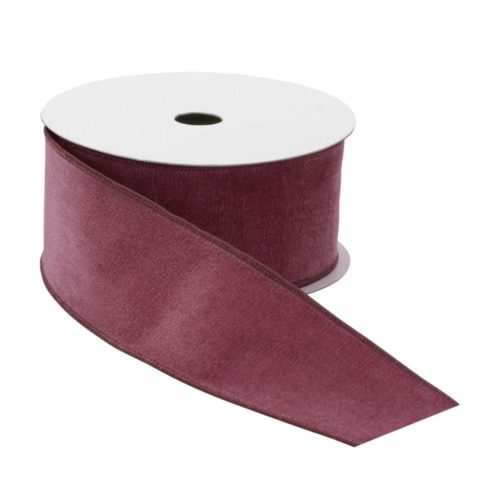 Mauve Red Wired Ribbon 2.5" x 10 Yds. Shatterproof Ribbon HomeRoots