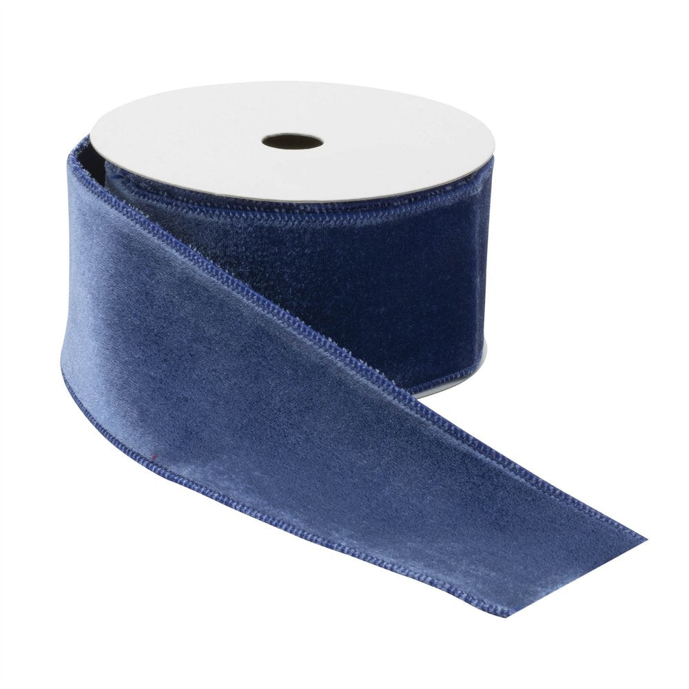 Blue Wired Ribbon 2.5" x 10 Yds. Shatterproof Ribbon HomeRoots