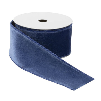 Blue Wired Ribbon 2.5" x 10 Yds. Shatterproof Ribbon HomeRoots