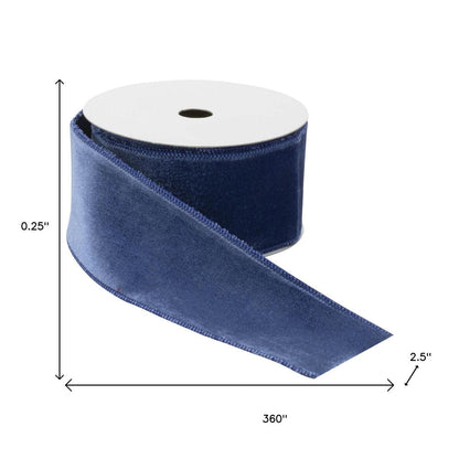Blue Wired Ribbon 2.5" x 10 Yds. Shatterproof Ribbon HomeRoots