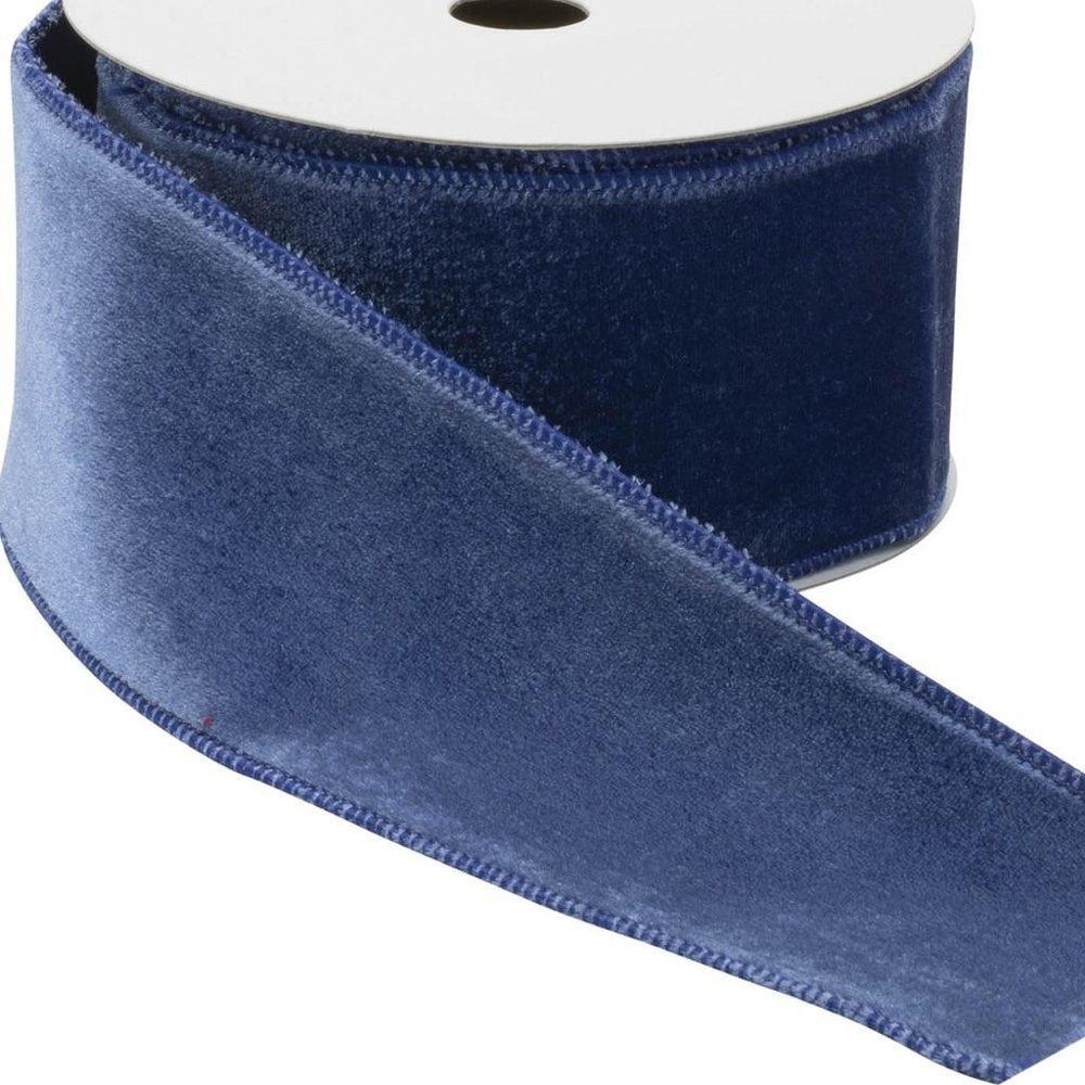 Blue Wired Ribbon 2.5" x 10 Yds. Shatterproof Ribbon HomeRoots