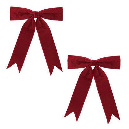 Set of Two Red Shatterproof Bows HomeRoots