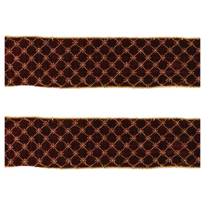Set of Two Red And Gold Shatterproof Ribbons HomeRoots
