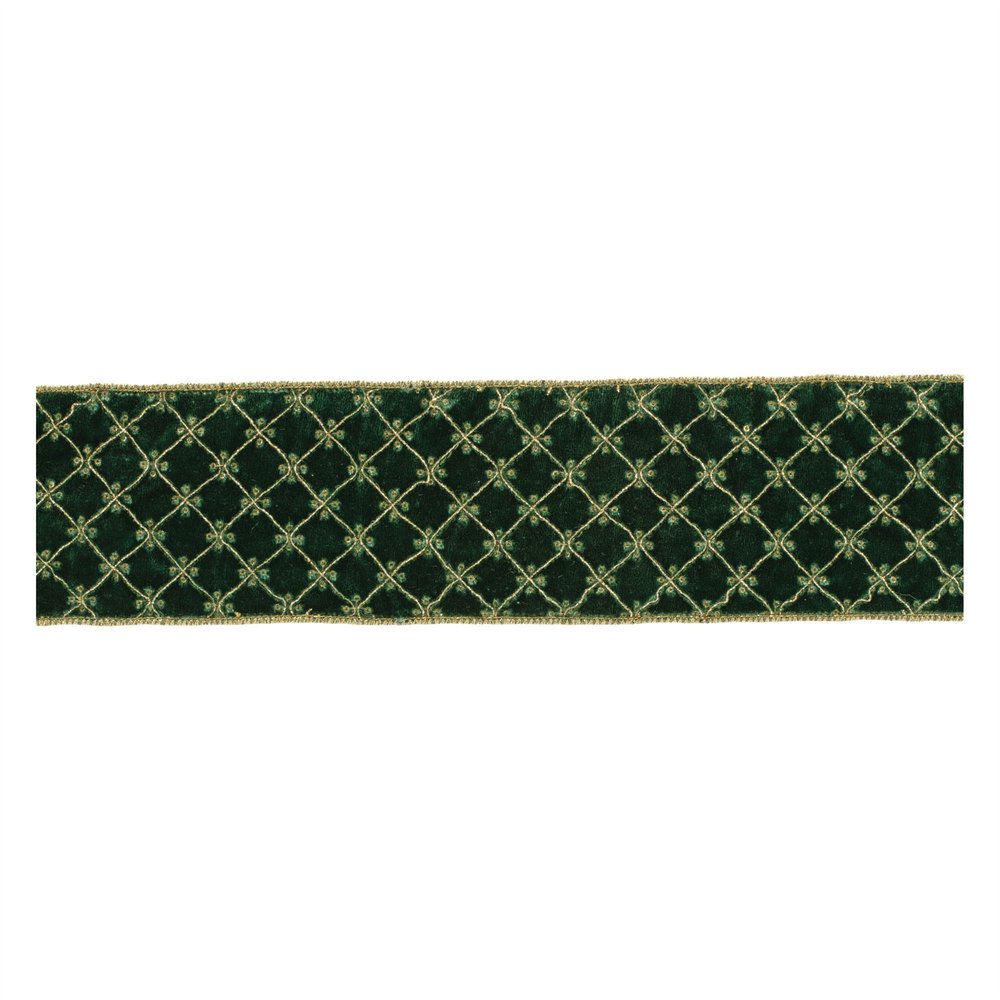 Set of Two Green And Gold Shatterproof Ribbons HomeRoots