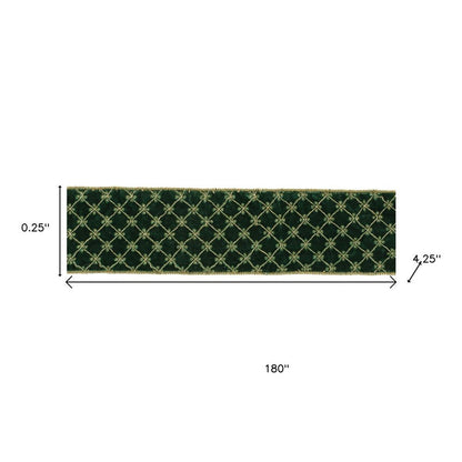 Set of Two Green And Gold Shatterproof Ribbons HomeRoots