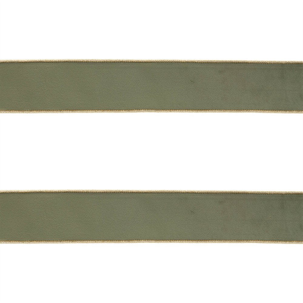 Set of Two Green And Gold Shatterproof Ribbons HomeRoots