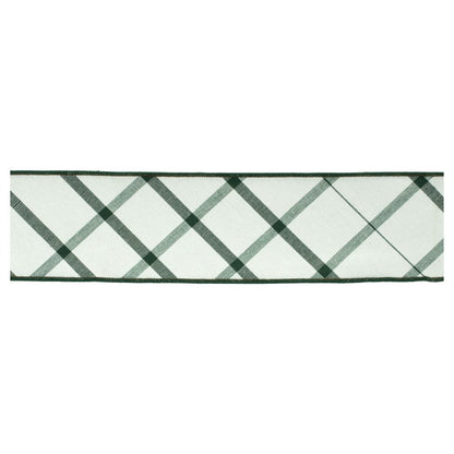 Plaid Wired Ribbon 4" x 5 Yds Shatterproof Cotton Ribbon HomeRoots