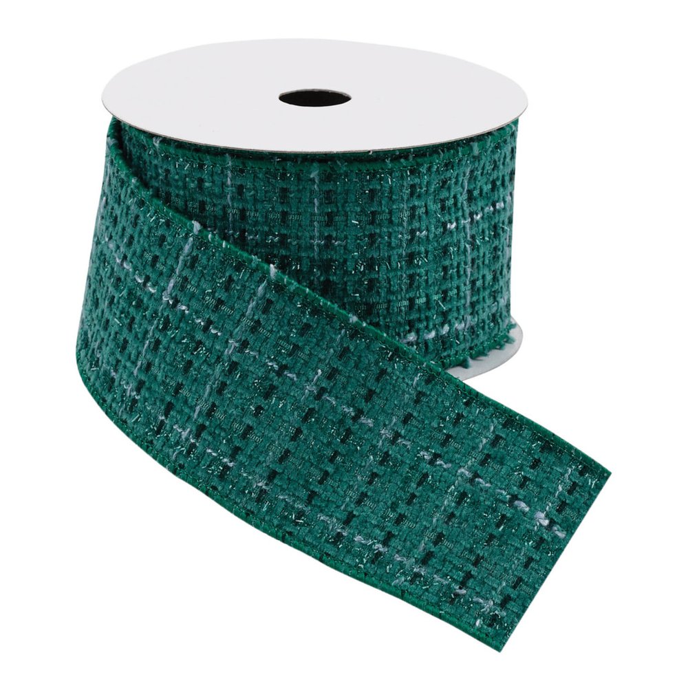 Tattersall Plaid Wired Ribbon 2.5" x 5 Yds. Shatterproof Ribbon HomeRoots