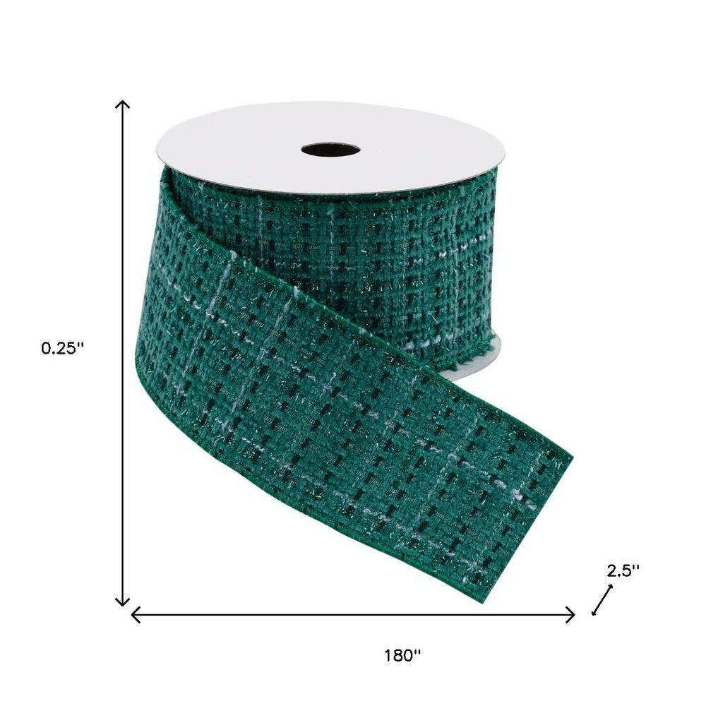 Tattersall Plaid Wired Ribbon 2.5" x 5 Yds. Shatterproof Ribbon HomeRoots