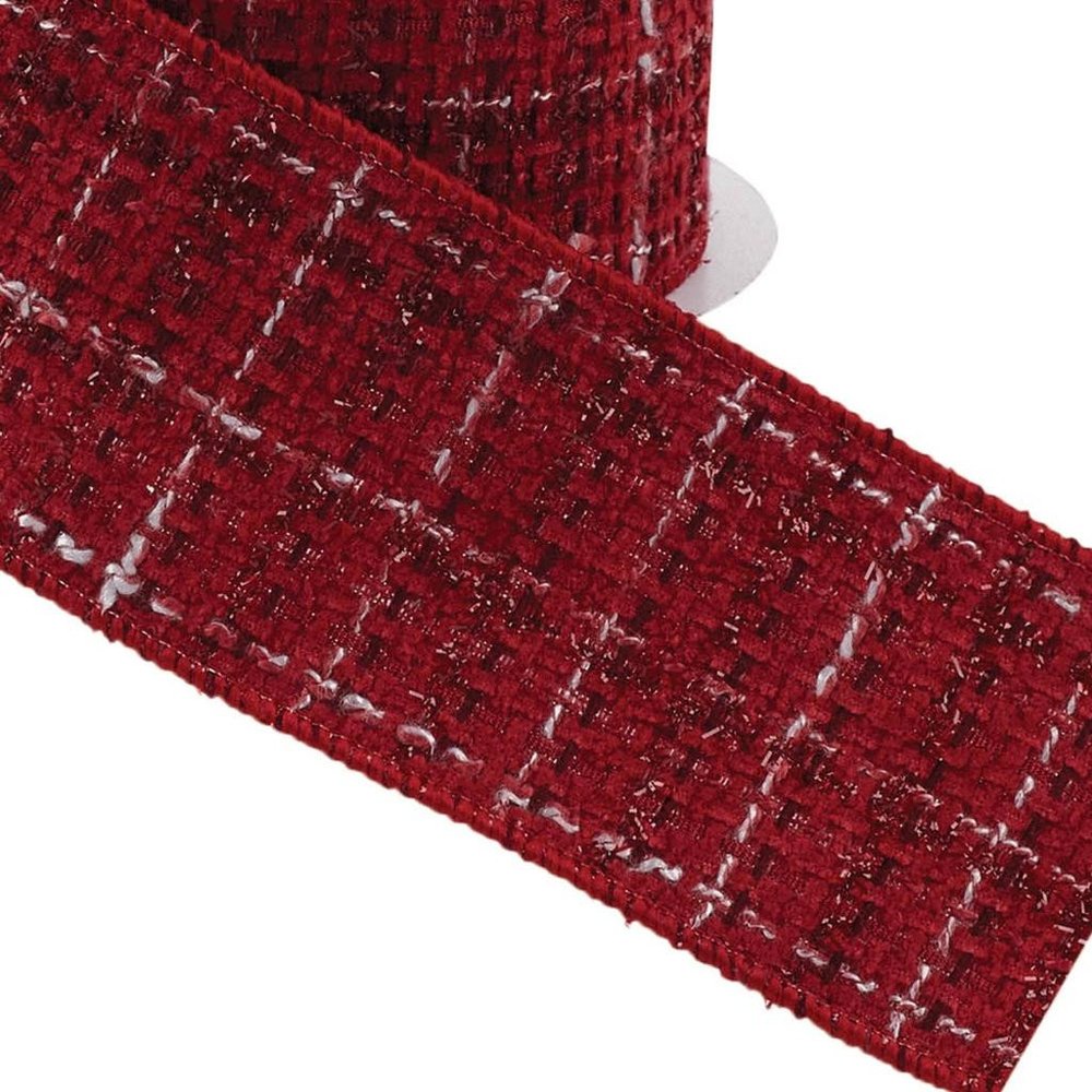 Tattersall Plaid Wired Ribbon 2.5" x 5 Yds. Shatterproof Ribbon HomeRoots