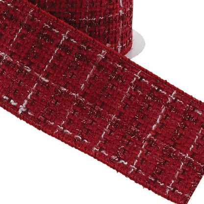 Tattersall Plaid Wired Ribbon 2.5" x 5 Yds. Shatterproof Ribbon HomeRoots