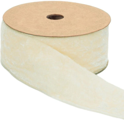 Raw Edge Velvet Ribbon 2" x 10 Yds. Shatterproof Rayon Ribbon HomeRoots