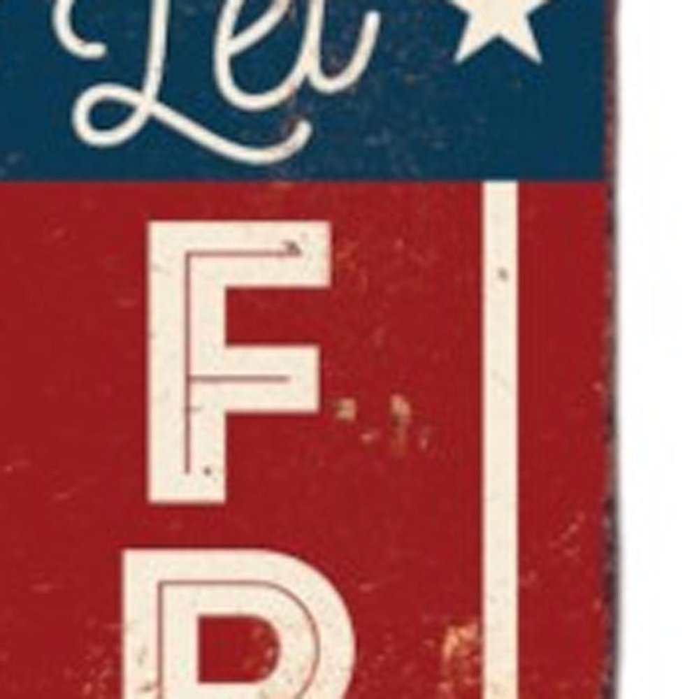 36" Red White And Blue Americana Solid Wood Welcome Reversible Porch Sign HomeRoots