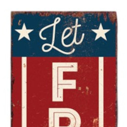 36" Red White And Blue Americana Solid Wood Welcome Reversible Porch Sign HomeRoots