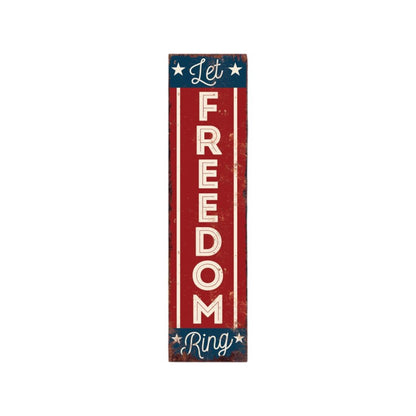 36" Red White And Blue Americana Solid Wood Welcome Reversible Porch Sign HomeRoots
