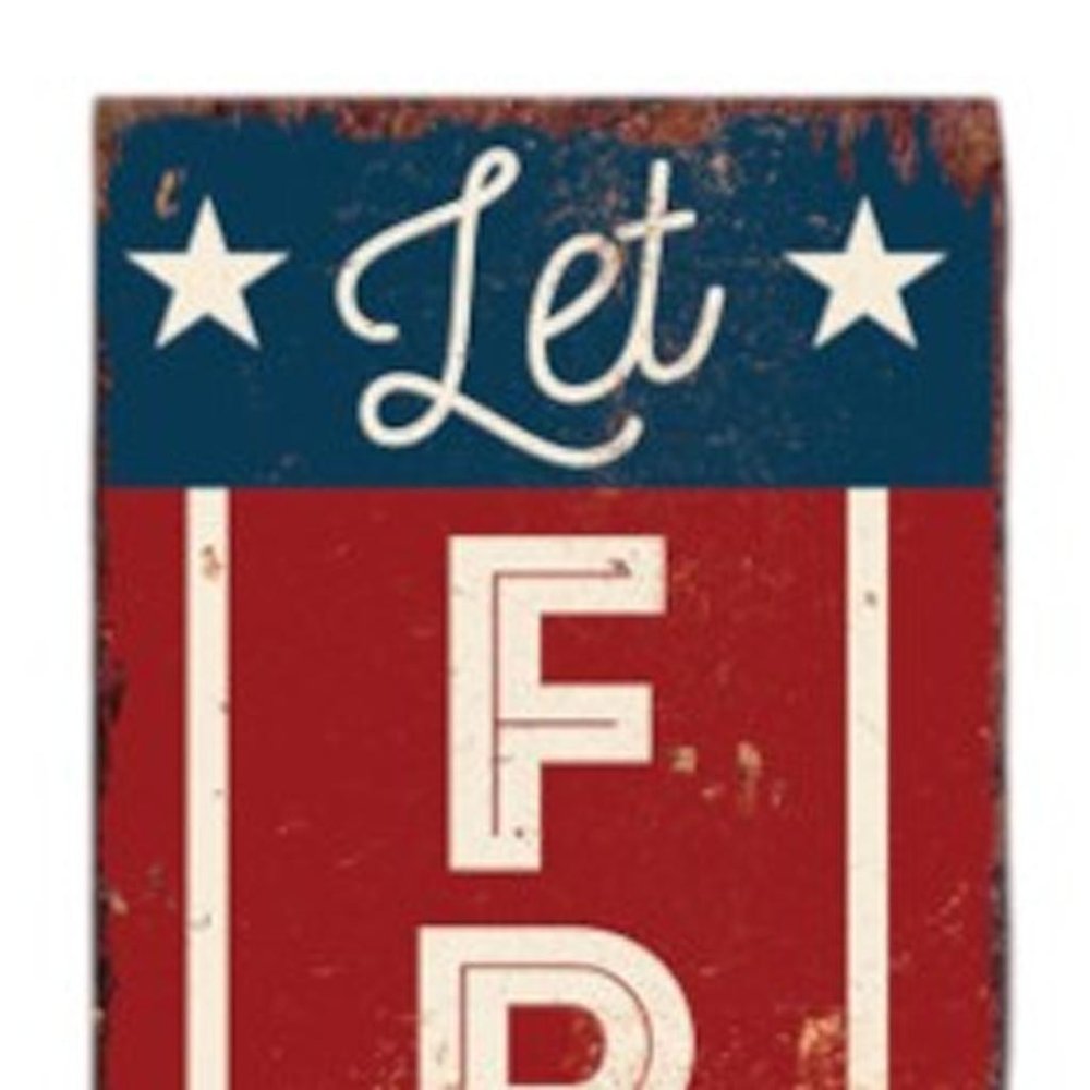 36" Red White And Blue Americana Solid Wood Welcome Reversible Porch Sign HomeRoots