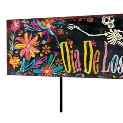 36" Black Cinco de Mayo Solid Wood Garden Stake HomeRoots