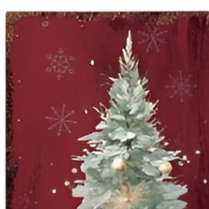 36" Green And Red Solid Wood Merry Christmas Porch Sign HomeRoots