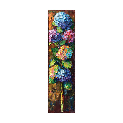 36" Black Blue Purple Pink Orange And Green Solid Wood Hydrangeas Porch Sign HomeRoots