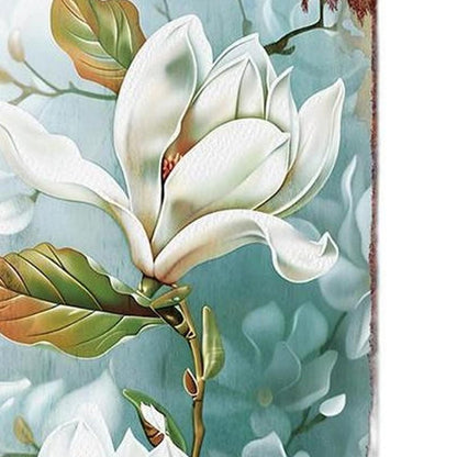 36" Blue Green And White Floral Bouquet Solid Wood Porch Sign HomeRoots