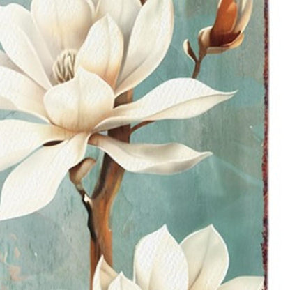 36" Blue White Green And Brown Solid Wood Magnolia Porch Sign HomeRoots