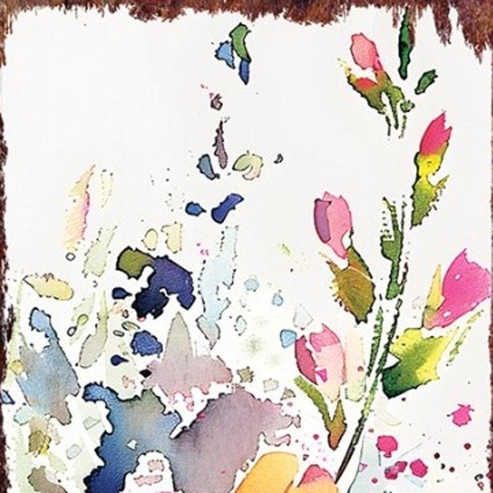 36" White Pink And Yellow Wildflowers Solid Wood Porch Sign HomeRoots