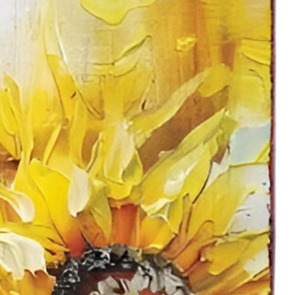 36"  Yellow Brown And Green Sunflowers Solid Wood Porch Sign HomeRoots