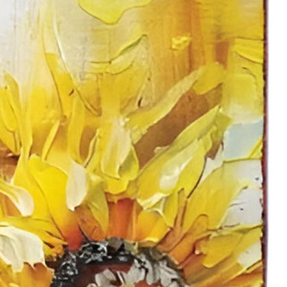 36"  Yellow Brown And Green Sunflowers Solid Wood Porch Sign HomeRoots