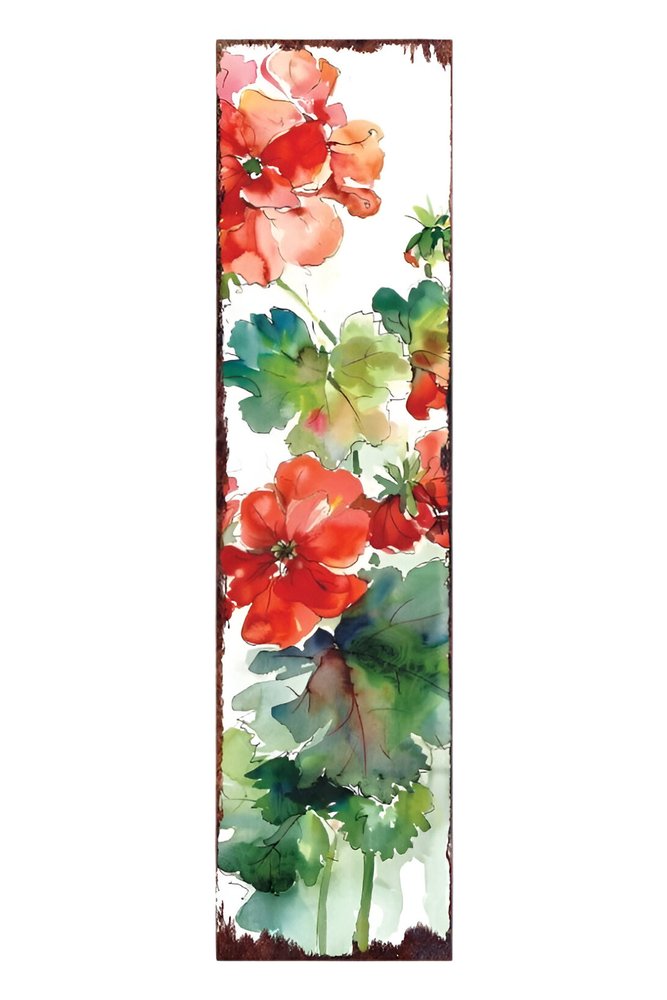 36" White Red And Green Floral Bouquet Solid Wood Porch Sign HomeRoots
