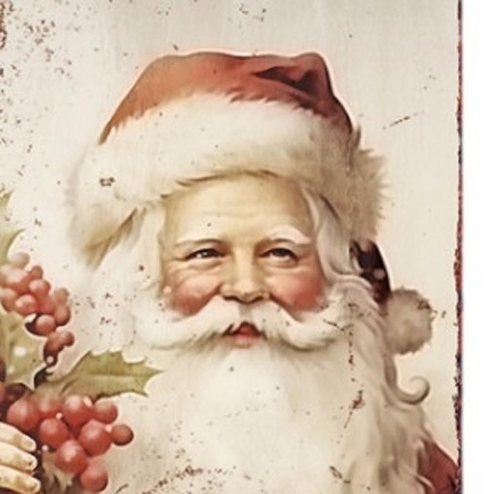 36" White Red And Brown Solid Wood Christmas Santa Porch Sign HomeRoots