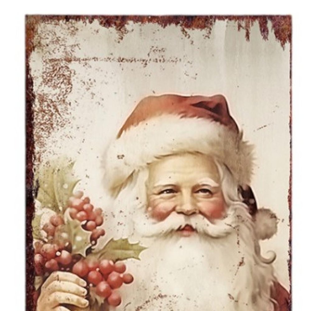 36" White Red And Brown Solid Wood Christmas Santa Porch Sign HomeRoots