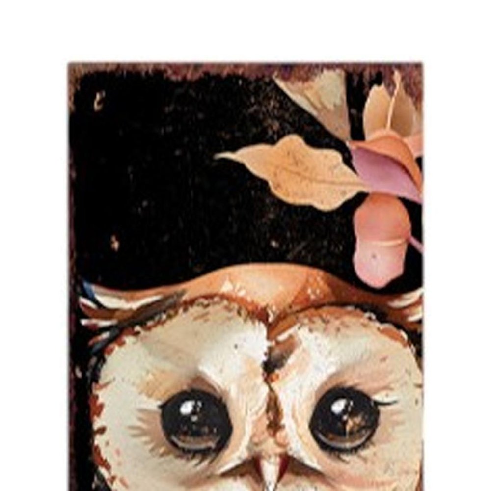 42" Black Orange And Tan Solid Wood Happy Halloween And Fall Owl Reversible Garden Stake HomeRoots