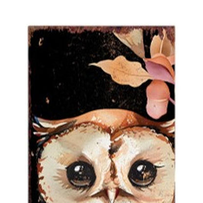 42" Black Orange And Tan Solid Wood Happy Halloween And Fall Owl Reversible Garden Stake HomeRoots