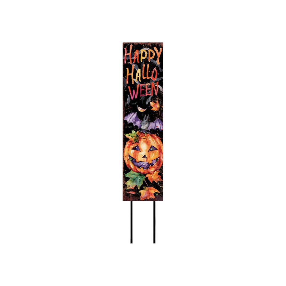 42" Black Orange And Tan Solid Wood Happy Halloween And Fall Owl Reversible Garden Stake HomeRoots